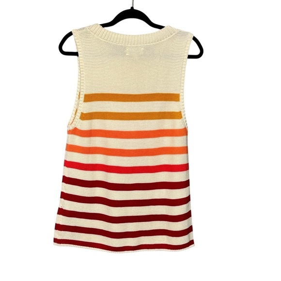 Lucky Brand Ombre Sunset Striped Sleeveless Lightweight Sweater Blouse Tank - Picture 7 of 11